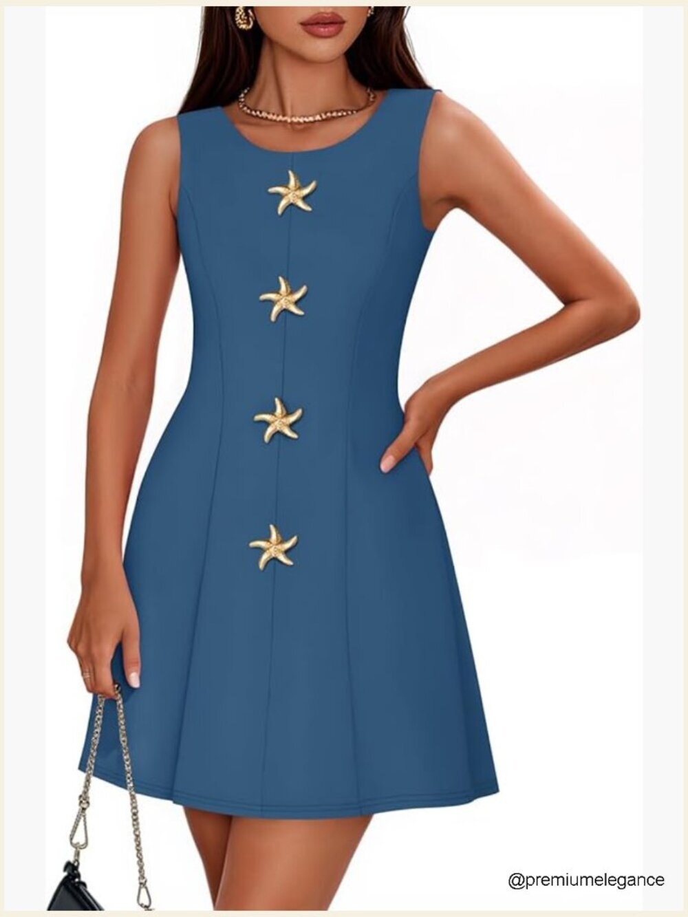 Sleeveless Crewneck Mini Cocktail Dress with Pockets A-Line